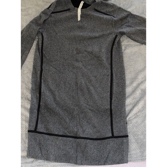 Lululemon On Repeat Dress Size 6 Dark Gray Black Removable Collar - Picture 3 of 16